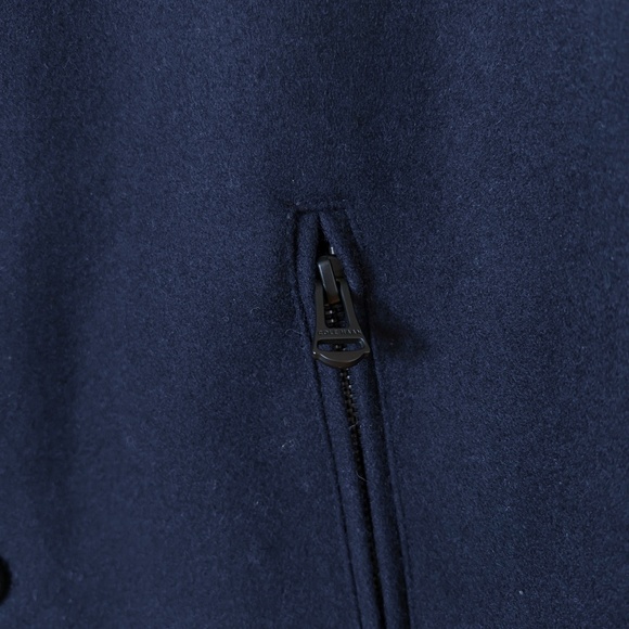 Cole Haan Navy Blue Wool Button Up Car Coat Size Small Classic Winter - Picture 5 of 12